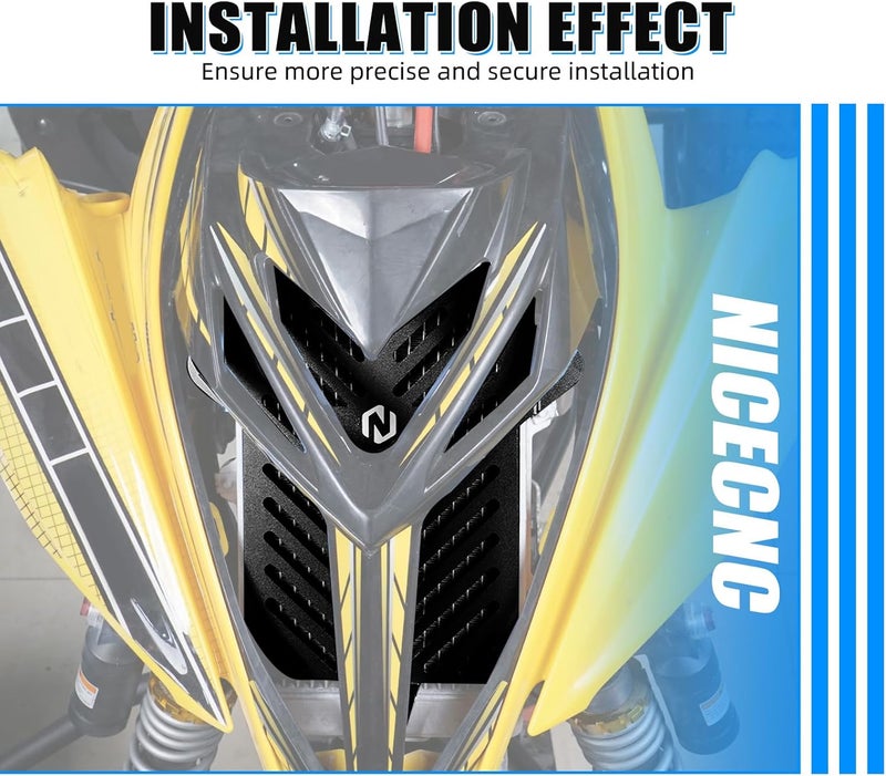 NICECNC Radiator Guard Radiator Shield Aluminum Compatible with Yamaha Raptor 700 YFM700 2013 2014 2015 2016 2017 2018 2019 2020-2026, Raptor 700R YFM700R 2013-2026, Replacement for RAD0152BK, Black - Image 2